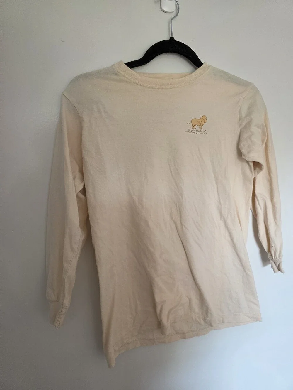 Simply Southern Lion Tracker Be Brave Long Sleeve T-Shirt Girls Youth Medium